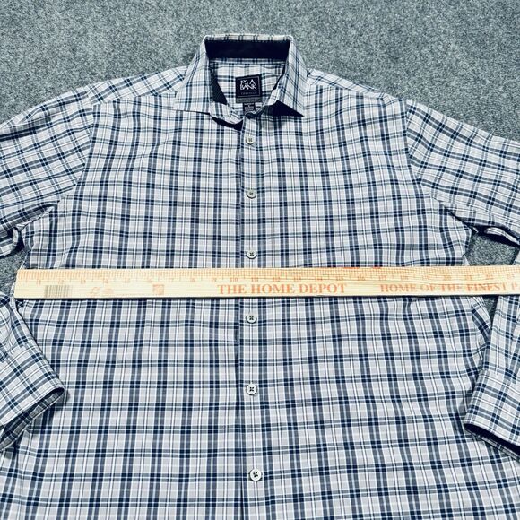 Jos A Bank Traveler Tailored Fit Travel Tech Blue Plaid Men’s Medium - Picture 5 of 6